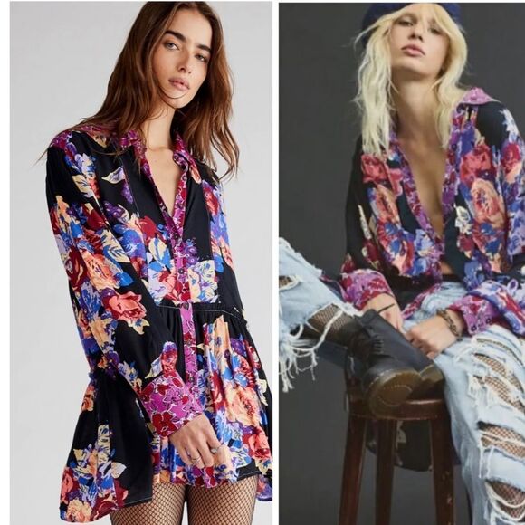 Free People Tops - New  Free People Brunch a Bunch Floral Hold combo
swing tunic size S
NWOT